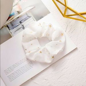 White & Gold Scrunchie